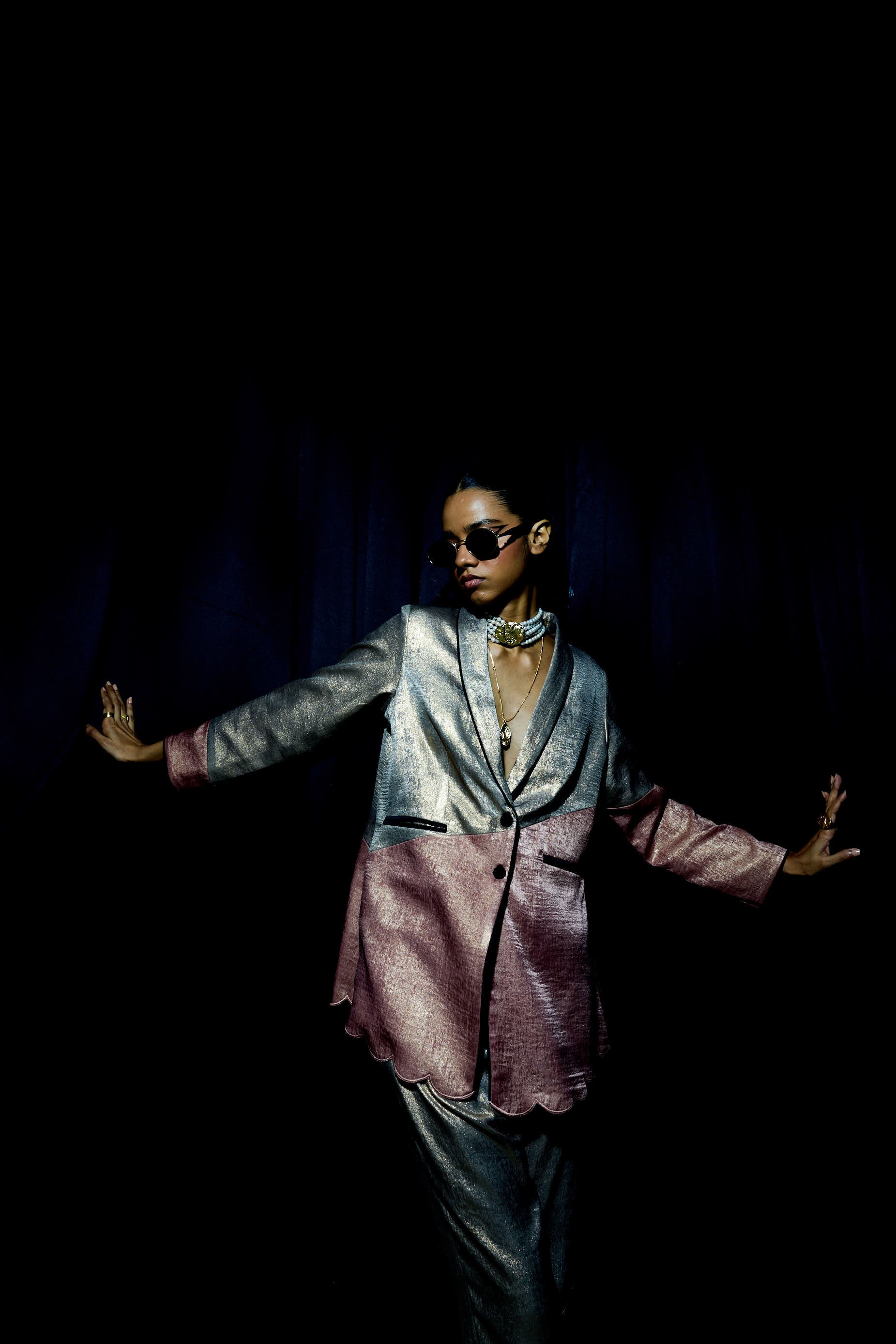 BIBA Metallic Pant Suit