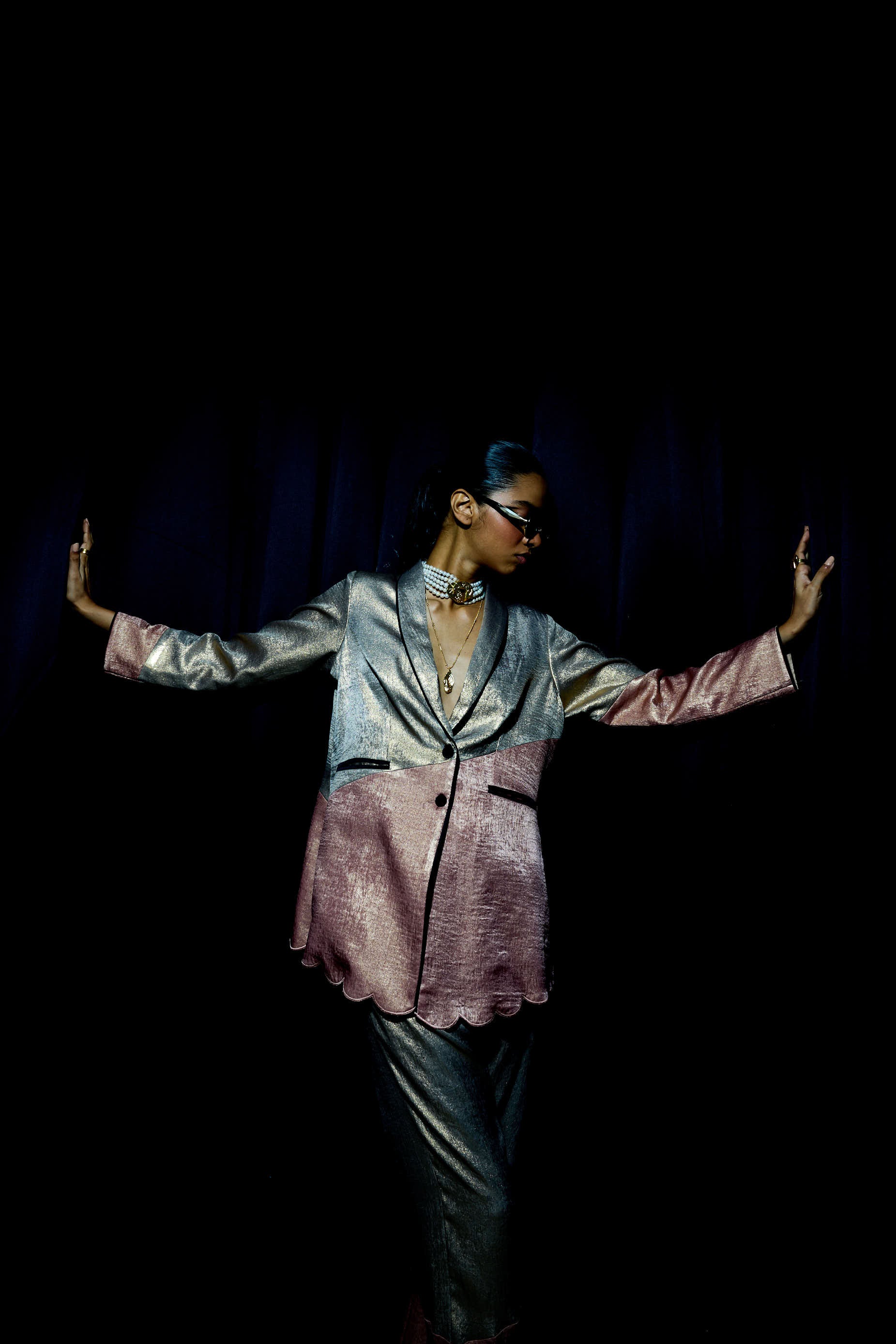 BIBA Metallic Pant Suit