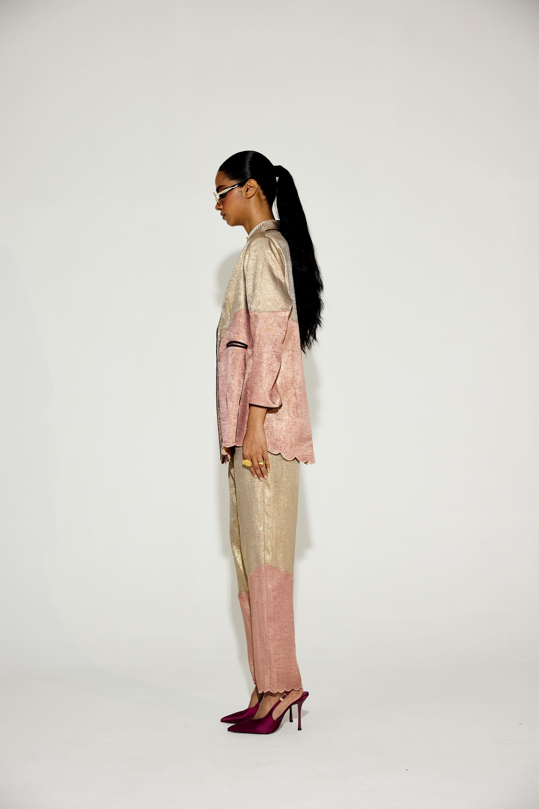 BIBA Metallic Pant Suit
