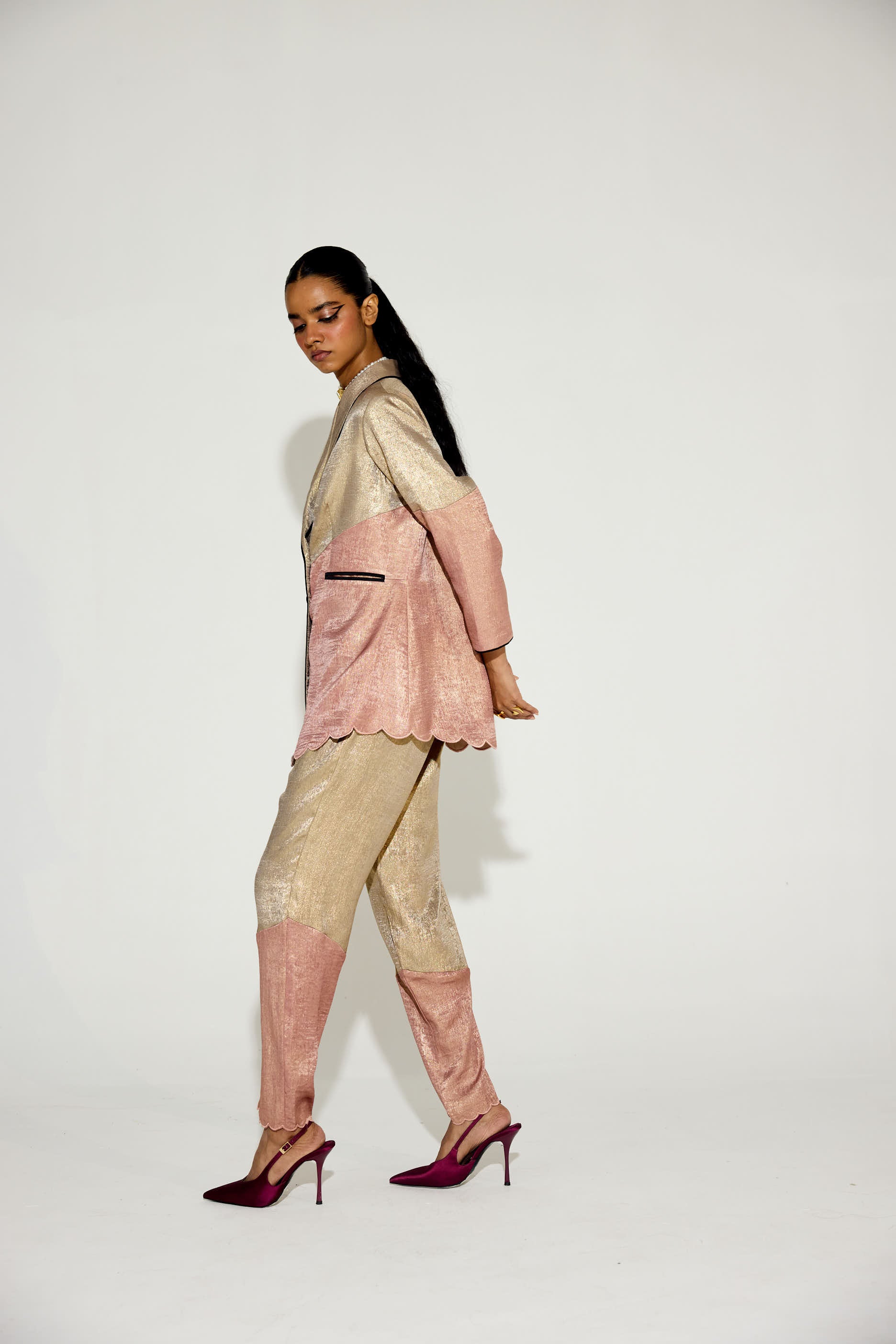 BIBA Metallic Pant Suit