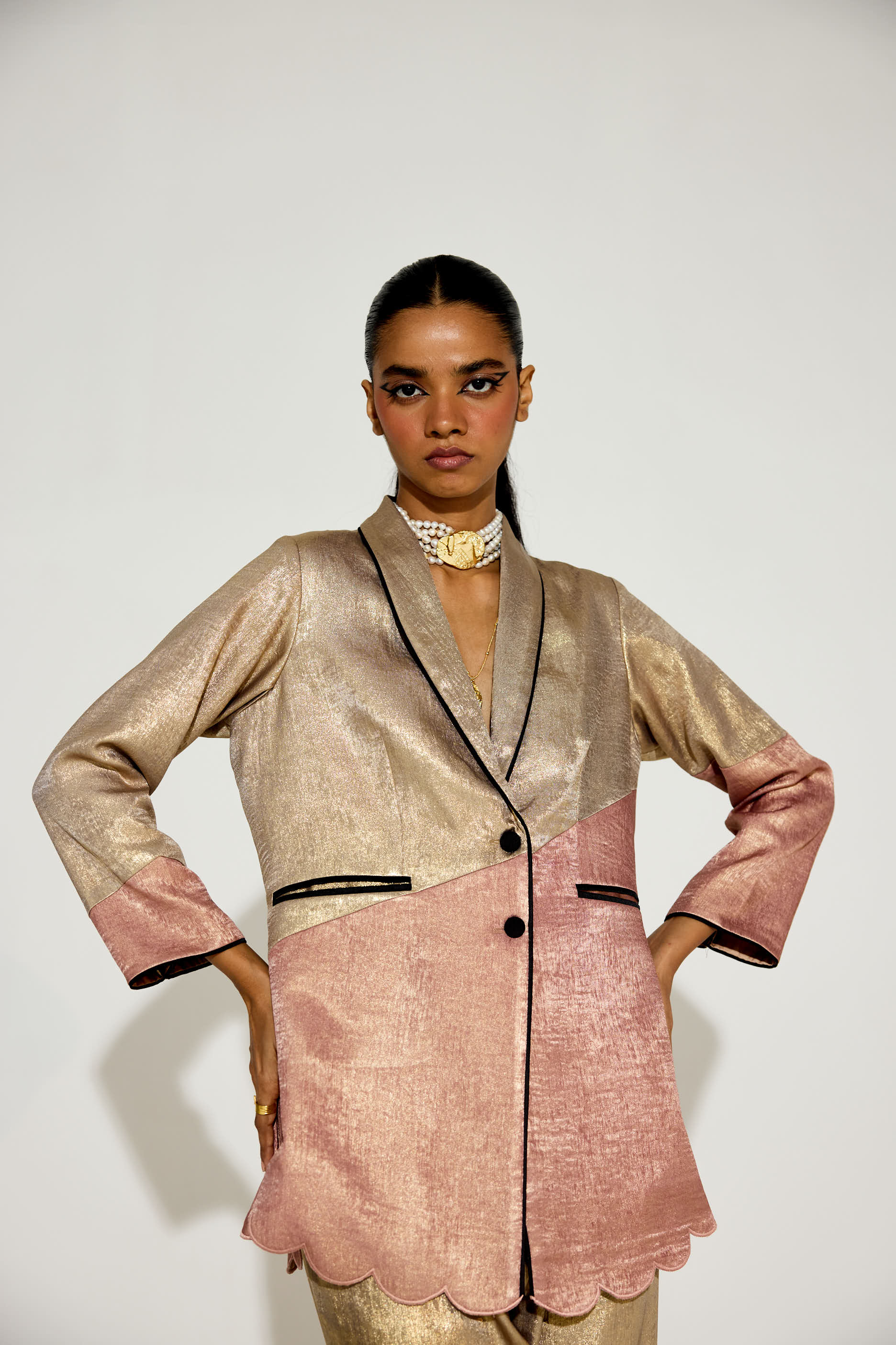 BIBA Metallic Pant Suit