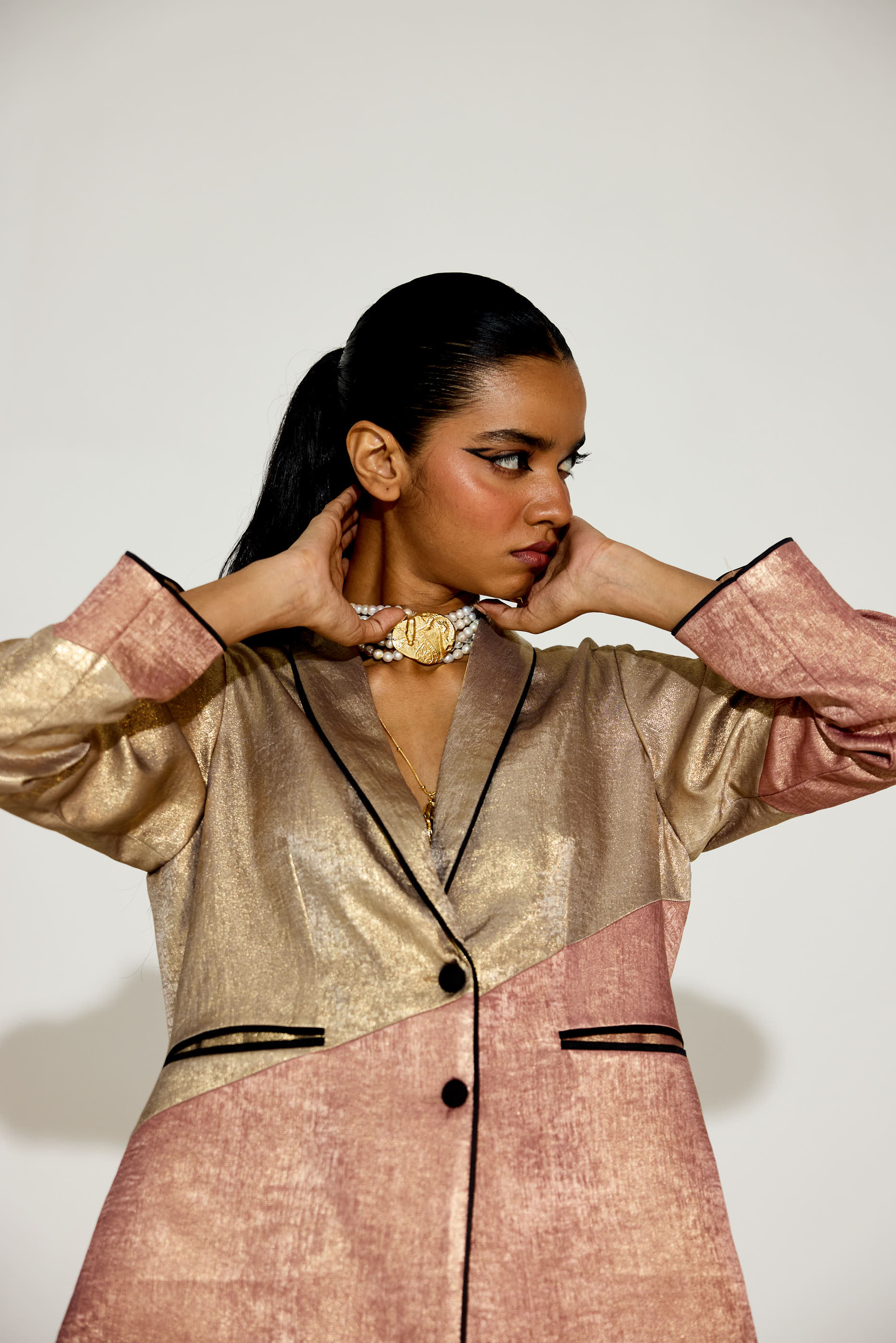 BIBA Metallic Pant Suit