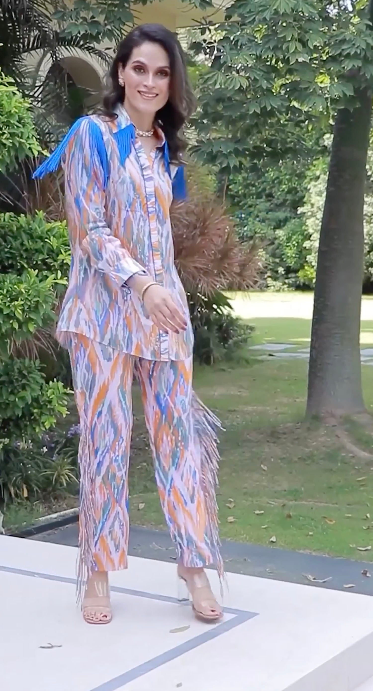Toba Printed & Fringed Set