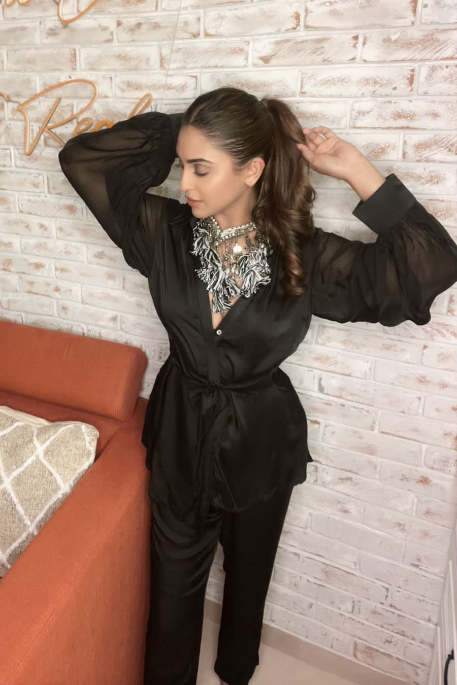 Krystal Dsouza In Our Signature Trio Set (Scarf Set)