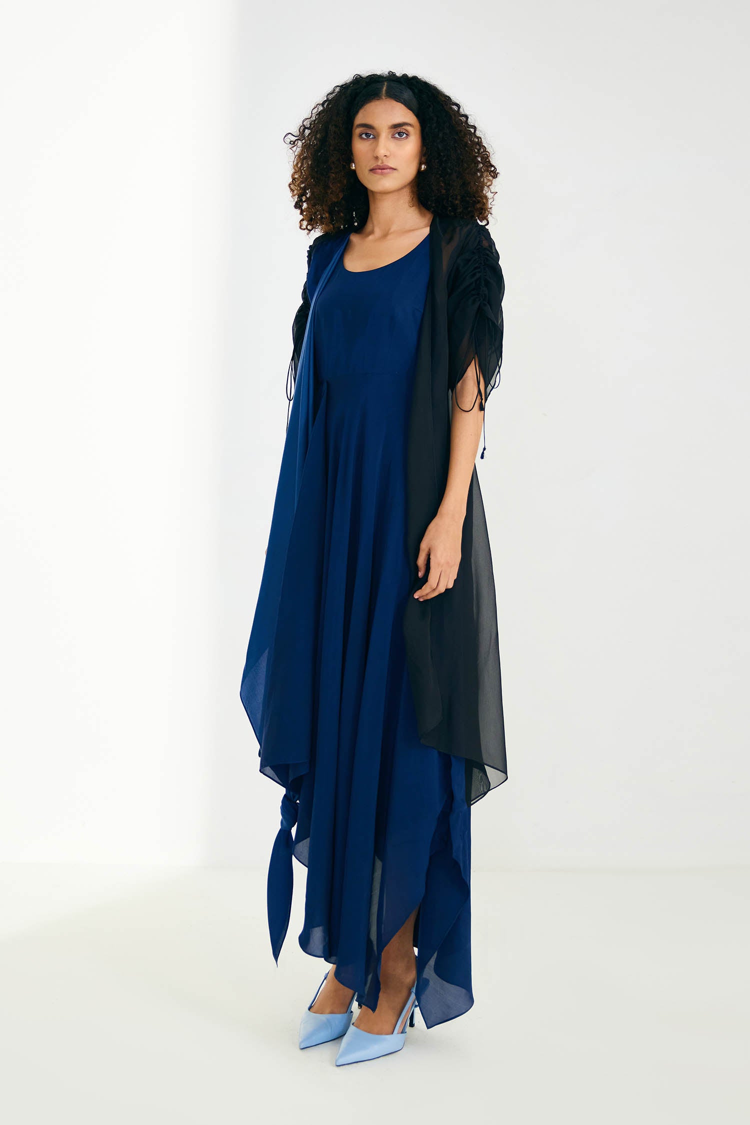 Jelo Color Blocked Cape Dress