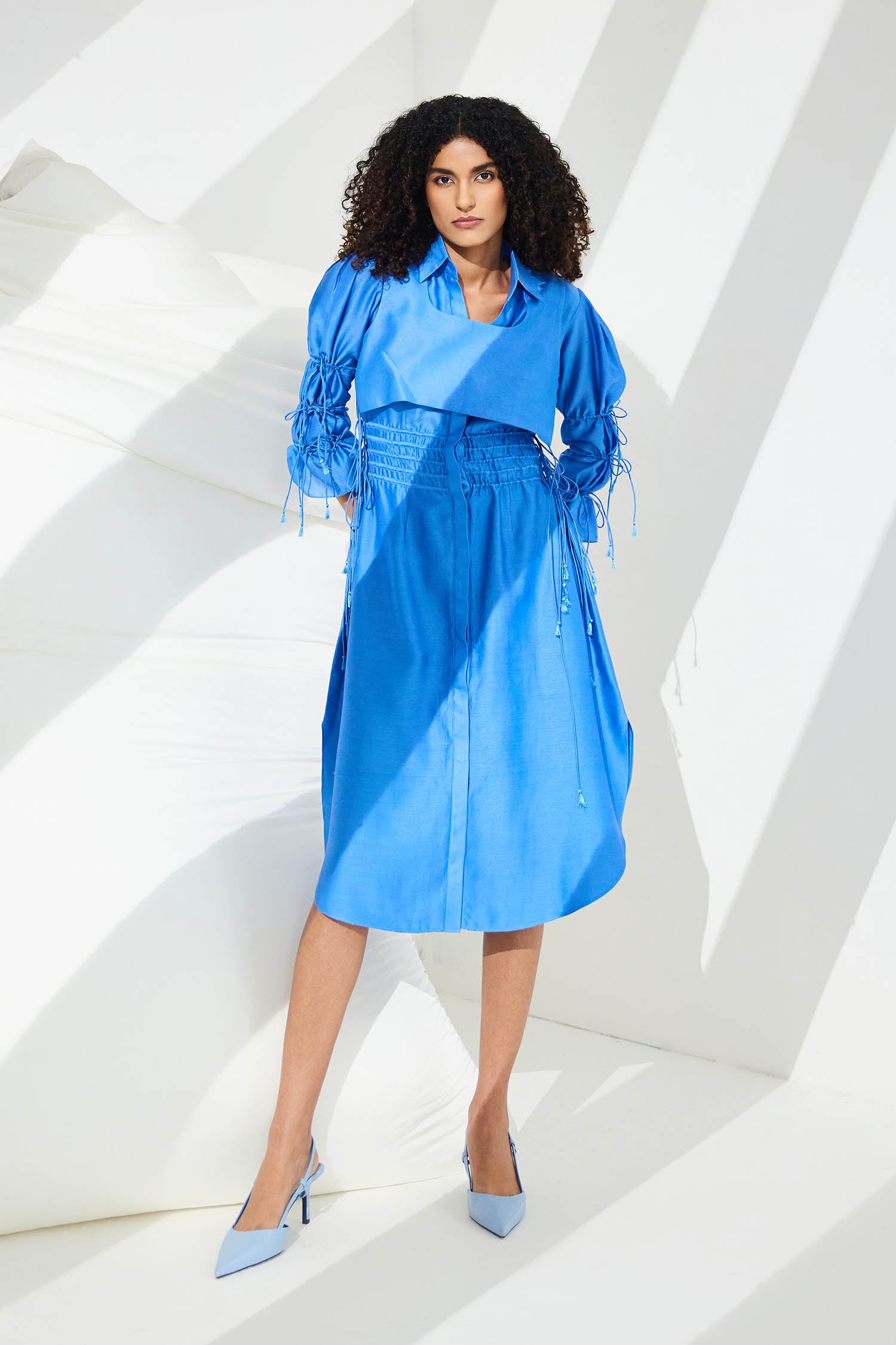 Hybrid Dazzle Tie-Up Dress With Bib